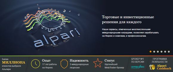 Платформа брокера Alpari.ru