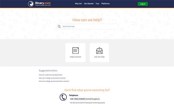Binary.com customer support