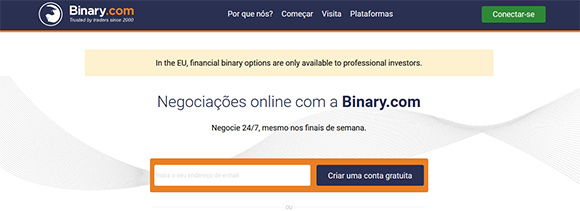 Binary.com main page